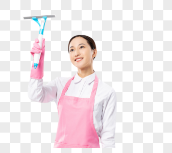 家政服务女性手提清洁工具的保洁之道